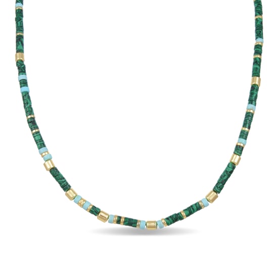 Collar Luxenter de Plata de Ley 925 con Malaquita acabado en oro amarillo de 18K - Ihun - Image 1