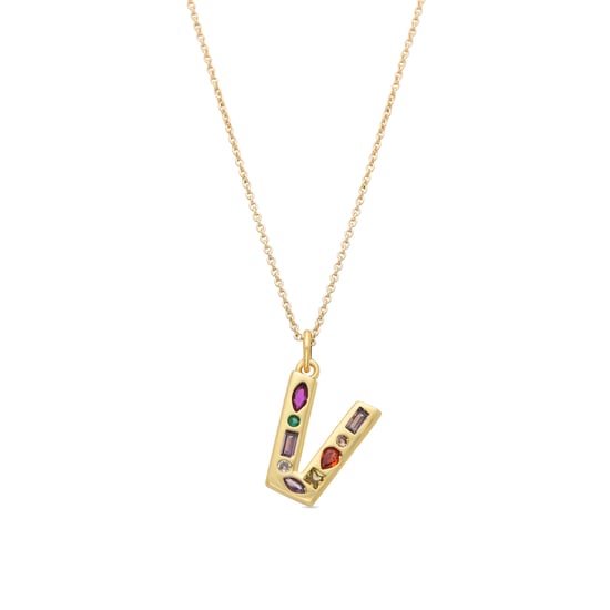 Collar Luxenter con Circonita Multicolor acabado oro 18k - Alphabet - Image 1