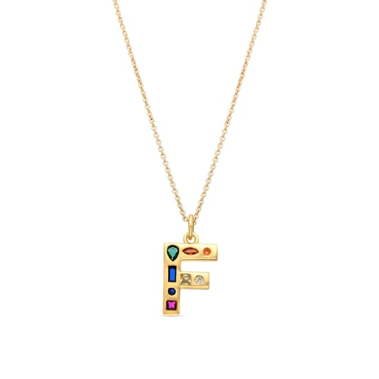 Collar Luxenter con Circonita Multicolor acabado oro 18k - Alphabet - Image 1