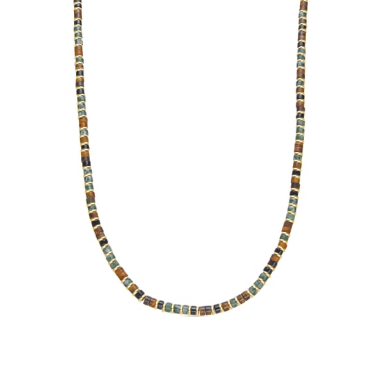 Collar Luxenter de Plata de Ley 925 y Ojo de Tigre acabado oro 18k - Ryhu - Image 1