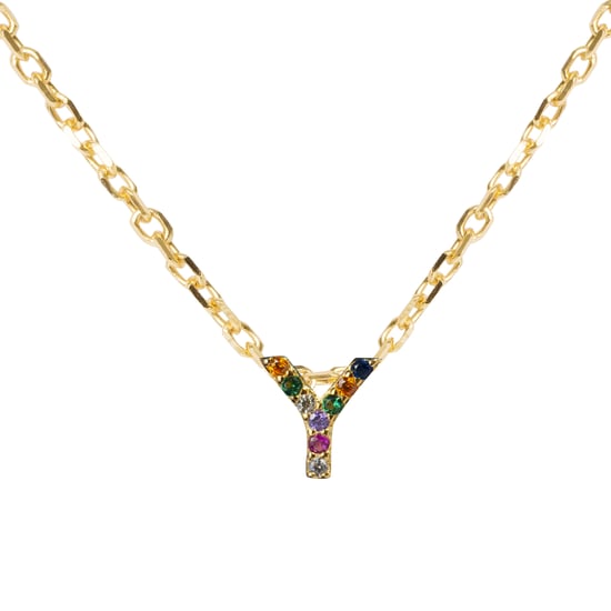Collar Luxenter de Plata de Ley 925 con Circonita Multicolor acabado en oro amarillo de 18K - Alphabet - Image 1