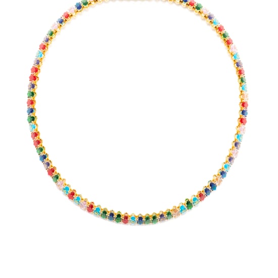 Collar Luxenter con Cristal Multicolor acabado oro 18k - Nex - Image 1