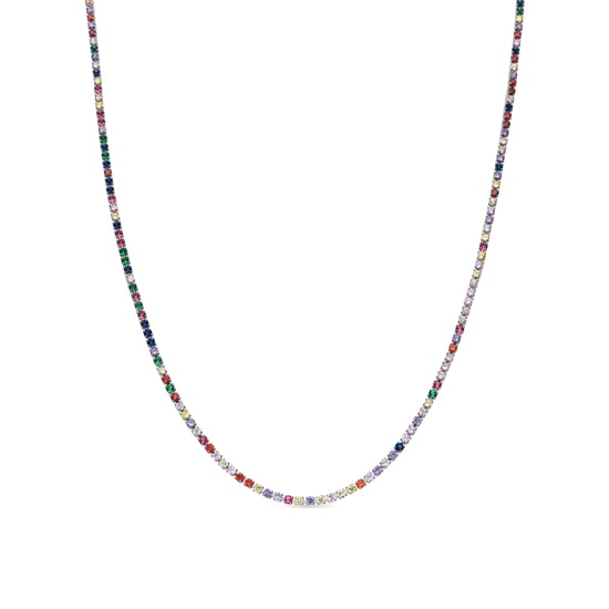 Collar Luxenter con Circonita Multicolor acabado plata - Serly - Image 1