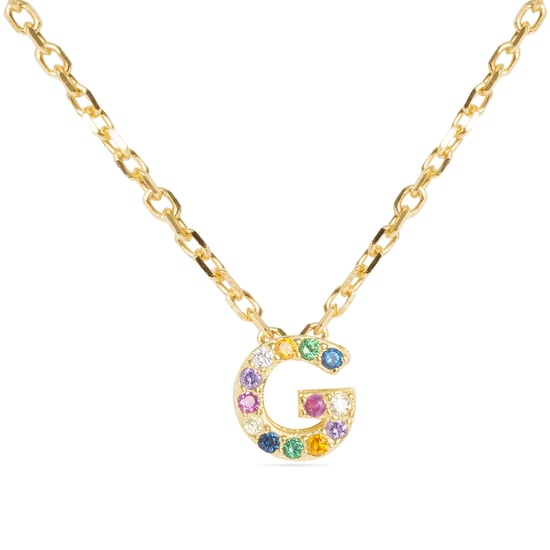 Collar Luxenter de Plata de Ley 925 con Circonita Multicolor acabado en oro amarillo de 18K - Alphabet - Image 1