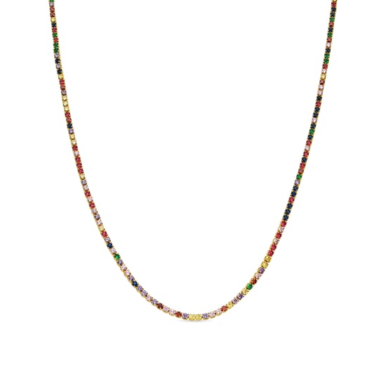 Collar Luxenter con Circonita Multicolor acabado oro 18k - Serly - Image 1