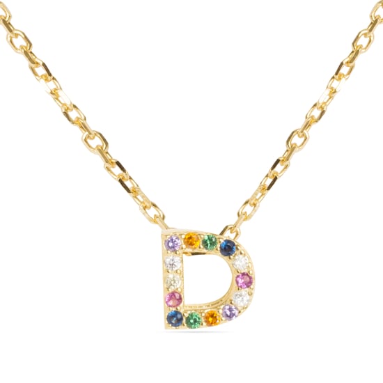 Collar Luxenter de Plata de Ley 925 con Circonita Multicolor acabado en oro amarillo de 18K - Alphabet - Image 1