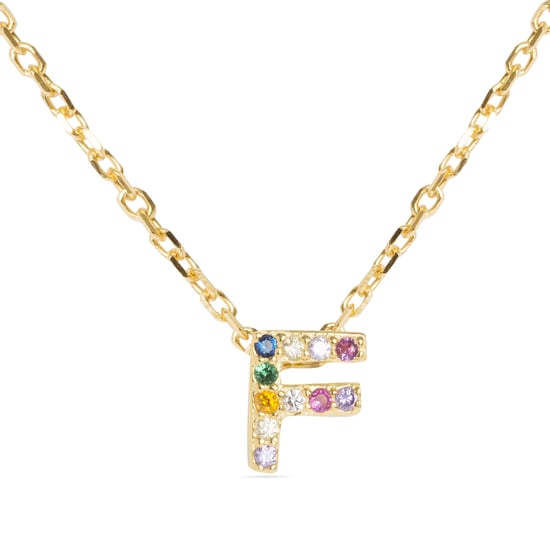 Collar Luxenter de Plata de Ley 925 con Circonita Multicolor acabado en oro amarillo de 18K - Alphabet - Image 1