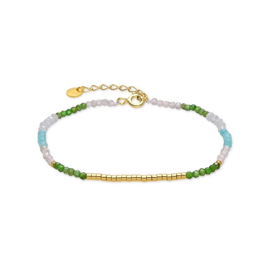Pulsera Luxenter de Plata de Ley 925 y Cristal Verde acabada en oro amarillo de 18k - Vados - Image 1