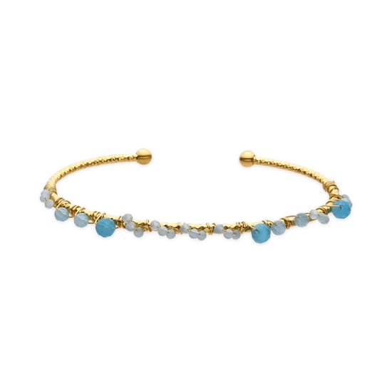 Brazalete Luxenter con Cristal Azul acabado oro 18k - Yakde - Image 1