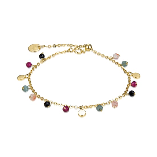 Pulsera Luxenter de Plata de Ley 925 con Cristal Multicolor acabada en oro amarillo de 18K - Natsad - Image 1