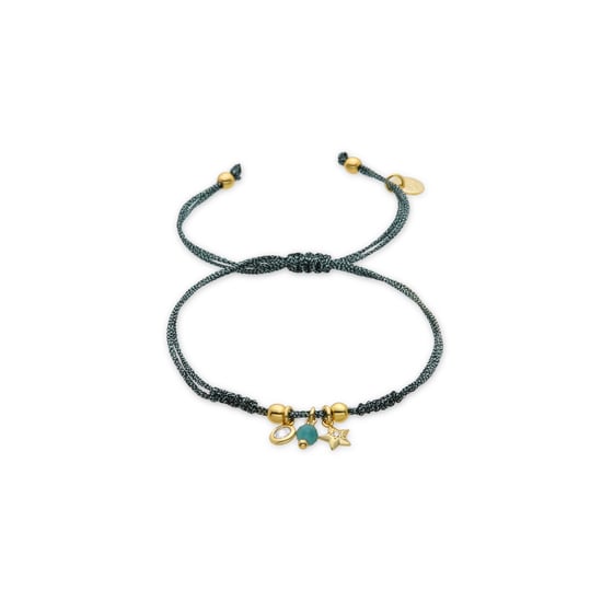 Pulsera Luxenter de Plata de Ley 925 y Cristal Verde acabada en oro amarillo de 18k - Estrella - Image 1