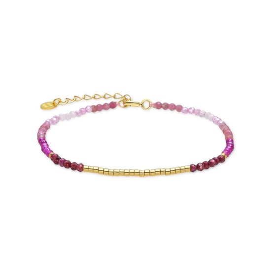 Pulsera Luxenter de Plata de Ley 925 y Cristal Rosa acabada en oro amarillo de 18k - Vados - Image 1