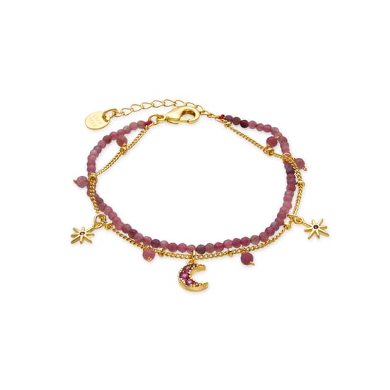 Pulsera Luxenter con Cristal Rosa acabado oro 18k - Ethal - Image 1