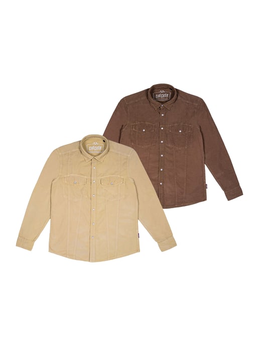 Checker Hombres Camisa Dynasty Cord - Image 1