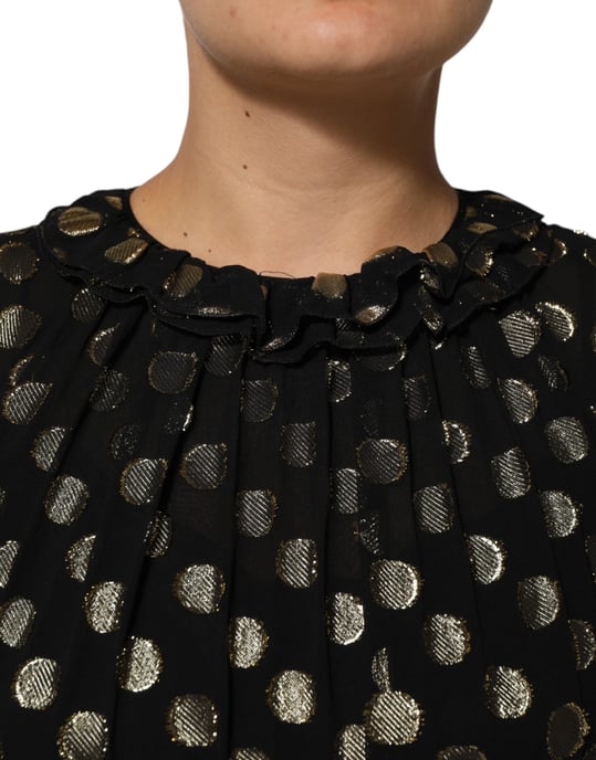 Vestido mini de volantes con estampado de lunares - Image 4