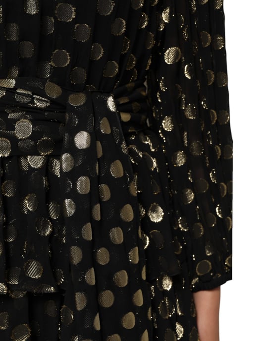 Vestido mini de volantes con estampado de lunares - Image 5