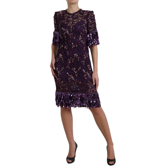 Vestido mini de encaje adornado - Image 1
