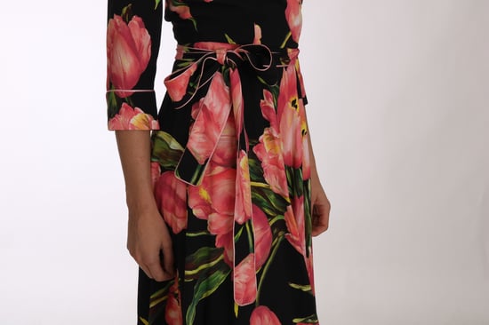 Vestido Envolvente con Estampado de Tulipanes Dolce Gabbana - Image 3