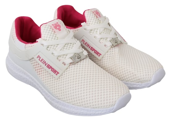 Zapatillas Becky de poliéster blancas y rosas de Philipp Plein - Image 5