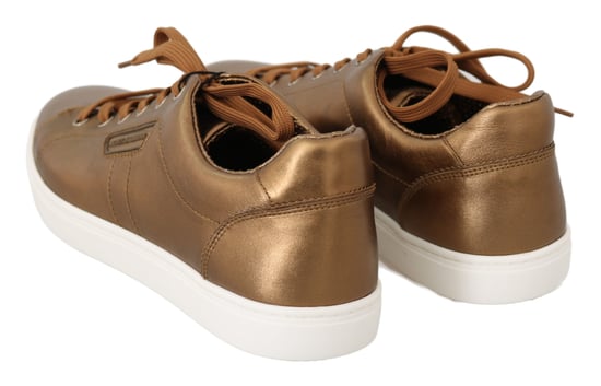 Zapatillas Casual para Hombre en Cuero Dorado de Dolce & Gabbana - Image 2