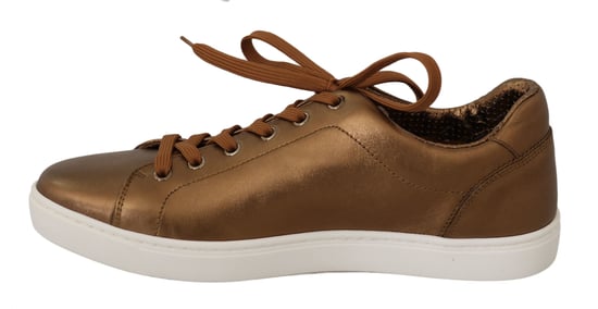 Zapatillas Casual para Hombre en Cuero Dorado de Dolce & Gabbana - Image 3