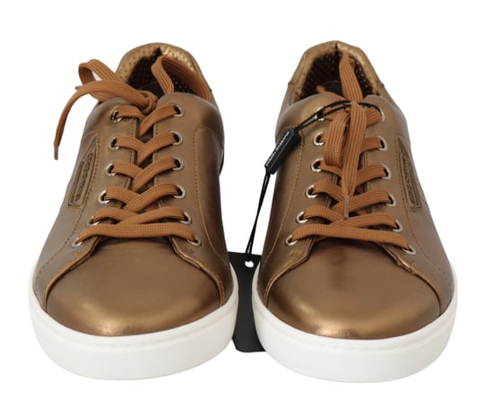 Zapatillas Casual para Hombre en Cuero Dorado de Dolce & Gabbana - Image 6