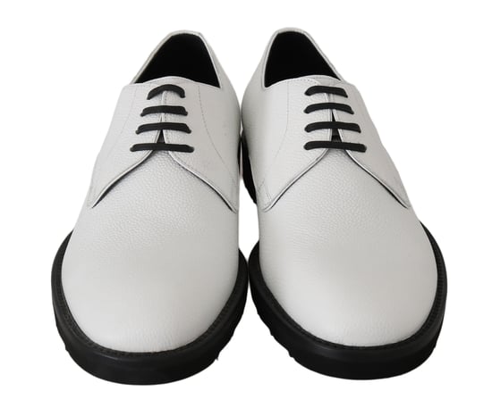 Zapatos de vestir formales Derby de cuero blanco Dolce & Gabbana - Image 3