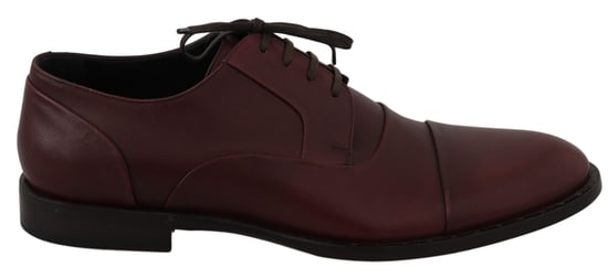 Zapatos Formales Derby de Cuero Rojo Burdeos Dolce & Gabbana - Image 1