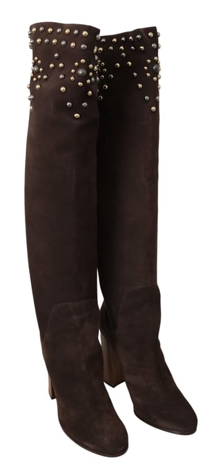 Botas de ante con tachuelas hasta la rodilla Dolce Gabbana - Image 5