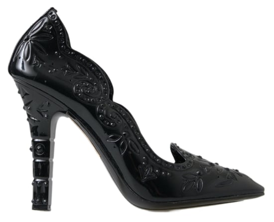 Zapatos de Tacón Floral de Cristal Negra CENICIENTA de Dolce & Gabbana - Image 1