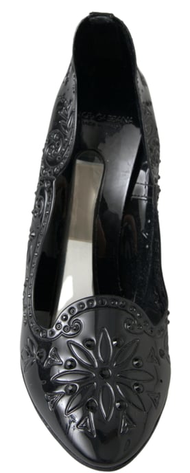 Zapatos de Tacón Floral de Cristal Negra CENICIENTA de Dolce & Gabbana - Image 4