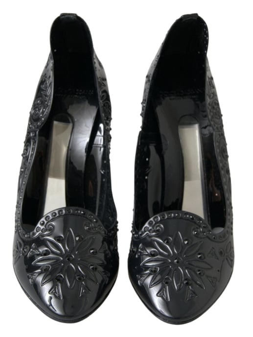 Zapatos de Tacón Floral de Cristal Negra CENICIENTA de Dolce & Gabbana - Image 5