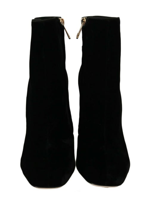 Botines de Terciopelo con Tacón Cuadrado Decorado - Image 5