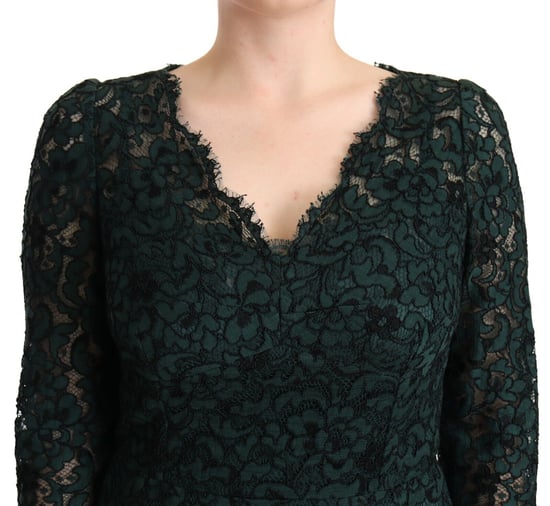 Vestido de Encaje con Mangas Largas y Escote en V - Image 4