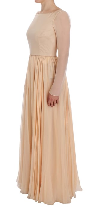 Vestido Largo Beig Plisado Dolce Gabbana - Image 2