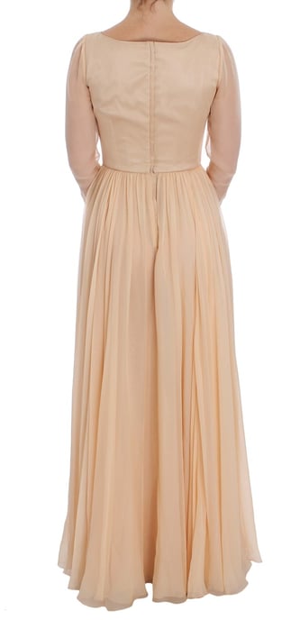 Vestido Largo Beig Plisado Dolce Gabbana - Image 3