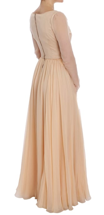 Vestido Largo Beig Plisado Dolce Gabbana - Image 4