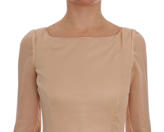 Vestido Largo Beig Plisado Dolce Gabbana - Image 5