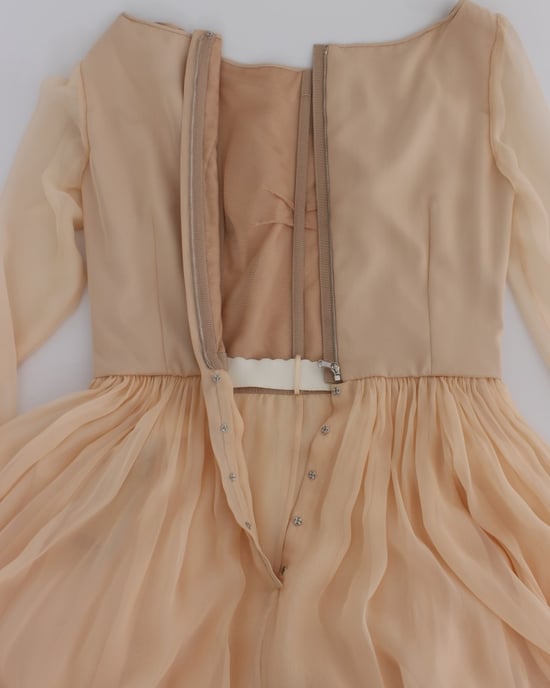 Vestido Largo Beig Plisado Dolce Gabbana - Image 6