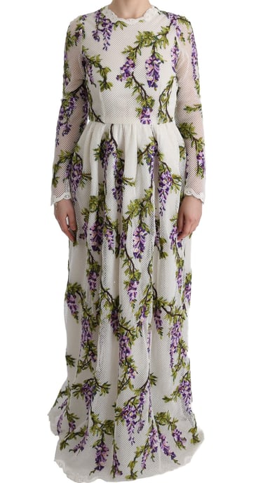 Vestido Largo de Manga Larga Floral de Glicinia - Image 1