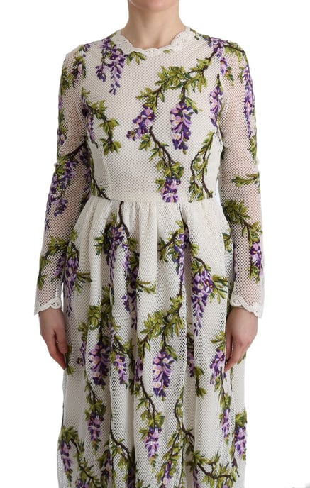 Vestido Largo de Manga Larga Floral de Glicinia - Image 2