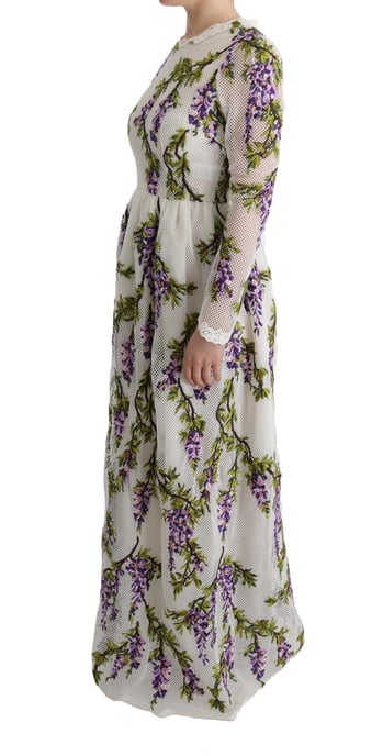 Vestido Largo de Manga Larga Floral de Glicinia - Image 3