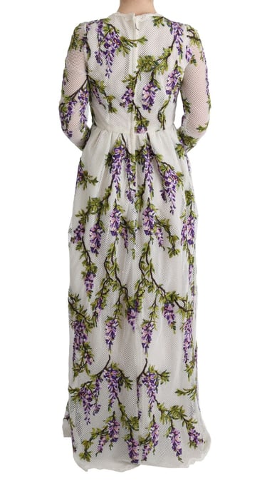 Vestido Largo de Manga Larga Floral de Glicinia - Image 4
