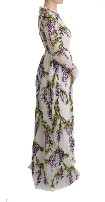 Vestido Largo de Manga Larga Floral de Glicinia - Image 5