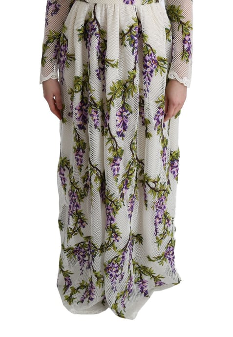 Vestido Largo de Manga Larga Floral de Glicinia - Image 6