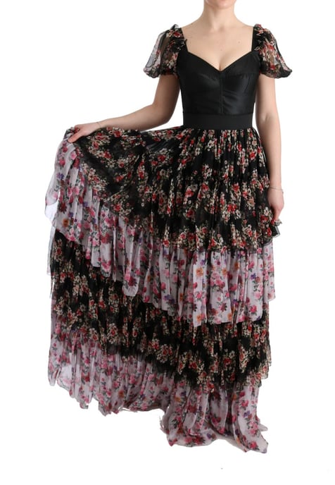 Vestido Maxibolero de Seda con Estampado Floral - Image 2