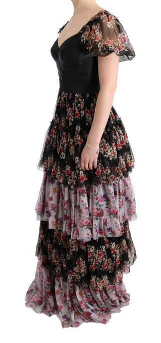 Vestido Maxibolero de Seda con Estampado Floral - Image 3