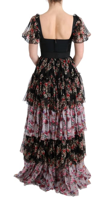 Vestido Maxibolero de Seda con Estampado Floral - Image 4