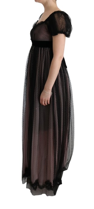 Vestido de tul maxi con banda de terciopelo en la cintura - Image 3