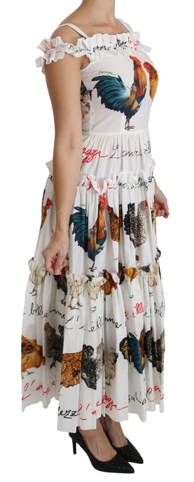 Vestido Midi con Estampado de Pollos y Volantes en Capas - Image 2
